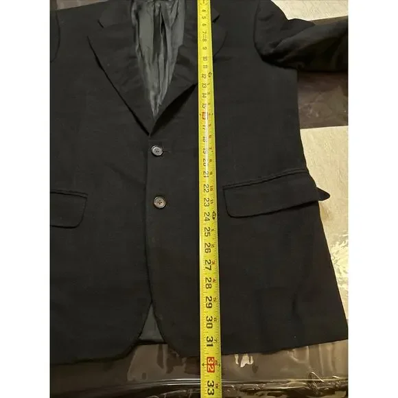 Mens 42 R Ermenegildo Zegna 100 % Cashmere Solid Black Blazer Made Switzerland - Picture 9 of 12